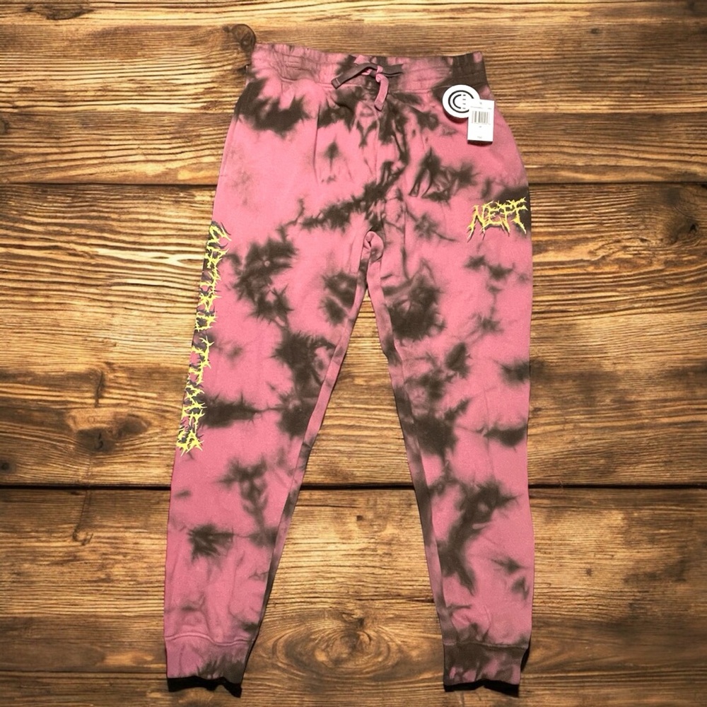 New unisex Neff weird times pink tie dye lounge pants - Picture 2 of 6